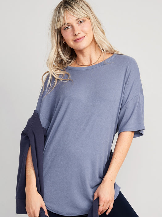 UltraLite Rib-Knit Tunic T-Shirt for Women