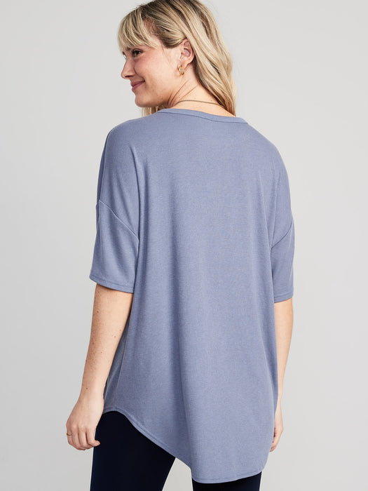 UltraLite Rib-Knit Tunic T-Shirt for Women