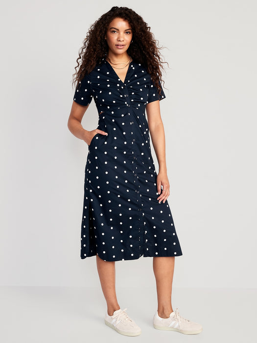 Cutout Midi Shirt Dress for Women