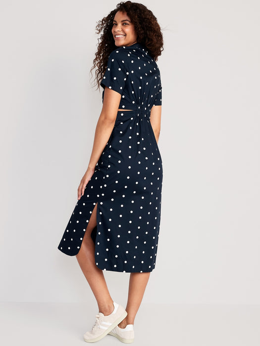 Cutout Midi Shirt Dress for Women