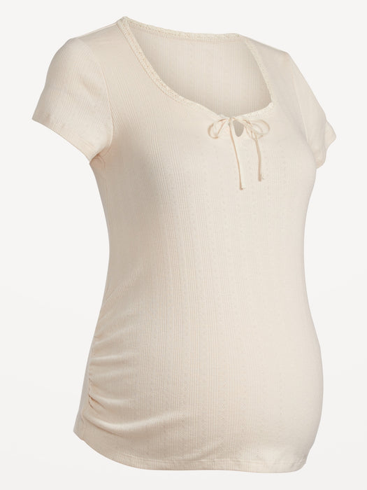 Maternity Pointelle-Knit Top