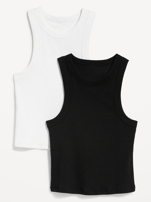 Rib-Knit Cropped Tank Top 2-Pack for Women
