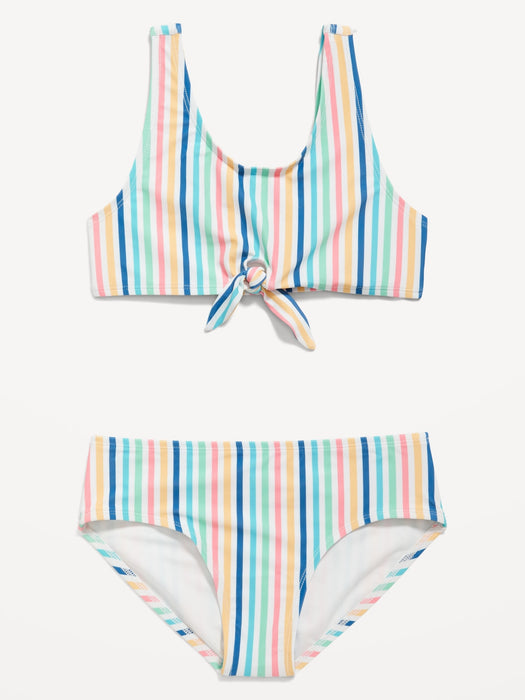 Tie-Front Bikini Swim Set for Girls