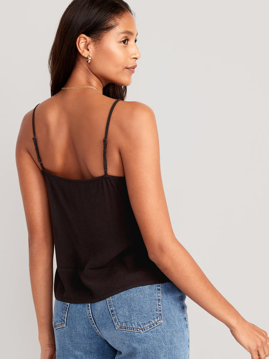 Textured Ruffled Wrap-Effect Cami Top for Women