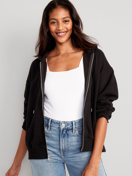 Slouchy Fleece Full-Zip Hoodie for Women