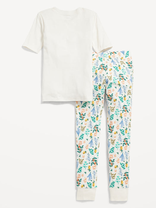 Matching Gender-Neutral Snug-Fit Printed Pajama Set for Kids