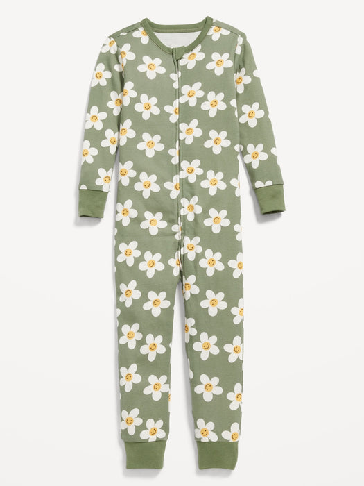Unisex 2-Way-Zip Printed Pajama One-Piece for Toddler & Baby