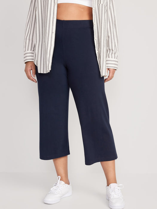 High-Waisted Cropped Wide-Leg Leggings for Women