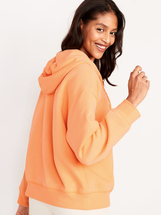 Slouchy Logo Graphic Full-Zip Hoodie for Women