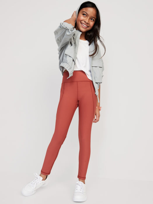 High-Waisted PowerSoft 7/8-Length Side-Pocket Leggings for Girls