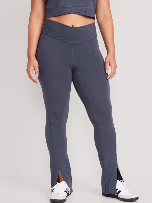 Extra High-Waisted PowerChill Cross-Front Split-Hem Leggings for Women