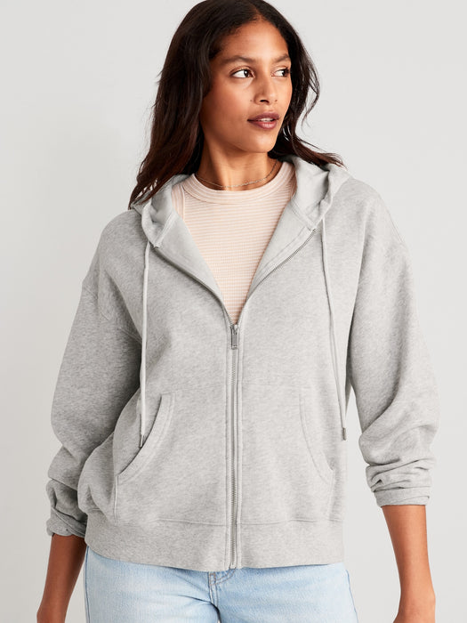 Slouchy Fleece Full-Zip Hoodie for Women