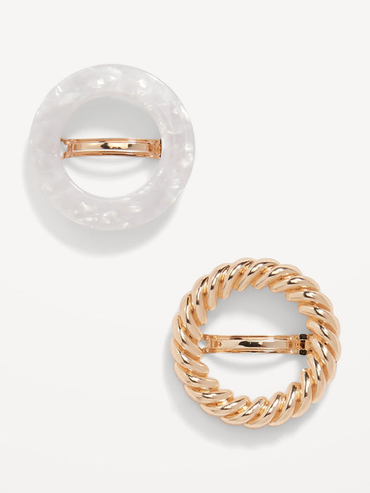 Gold-Tone Metal Snap Hair Clips Variety-Pack for Women