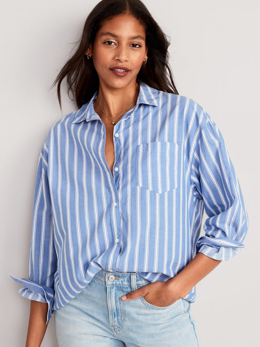 Oversized Poplin Boyfriend Shirt for Women