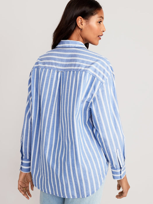 Oversized Poplin Boyfriend Shirt for Women