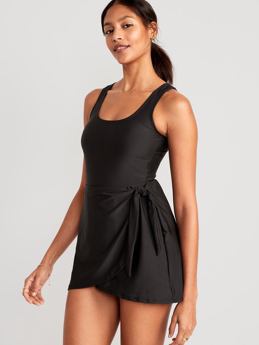 Wrap-Front Swimsuit Dress for Women