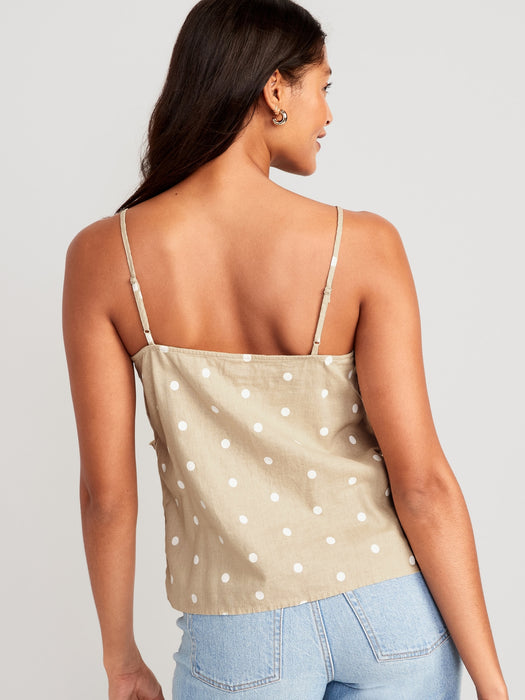 Printed Ruffled Wrap-Effect Cami Blouse for Women