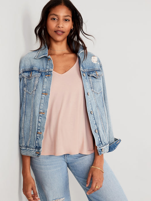 Sleeveless Luxe V-Neck Swing T-Shirt for Women