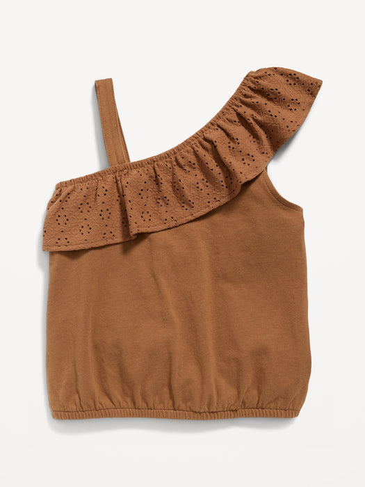 Ruffled Jersey-Knit One-Shoulder Top for Toddler Girls