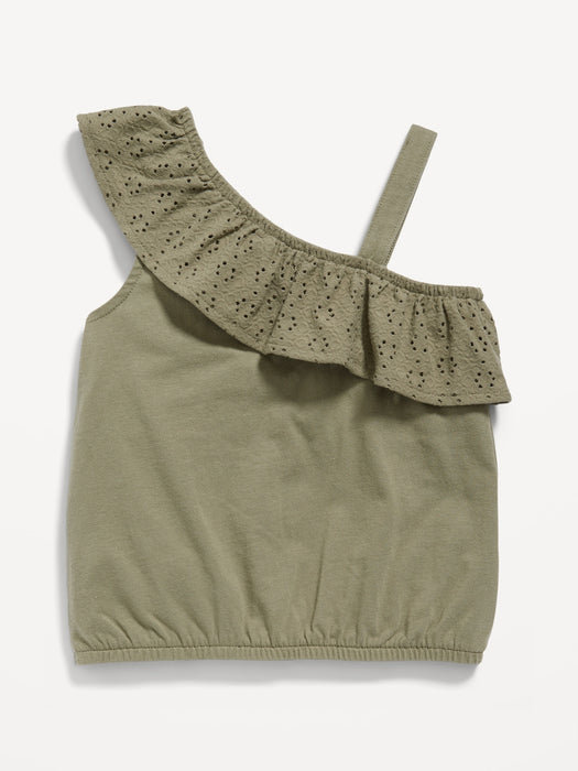 Ruffled Jersey-Knit One-Shoulder Top for Toddler Girls