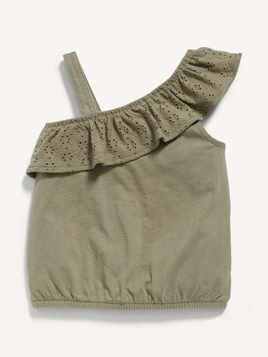 Ruffled Jersey-Knit One-Shoulder Top for Toddler Girls