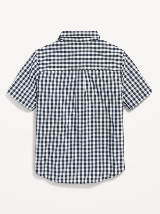 Short-Sleeve Printed Poplin Shirt for Boys