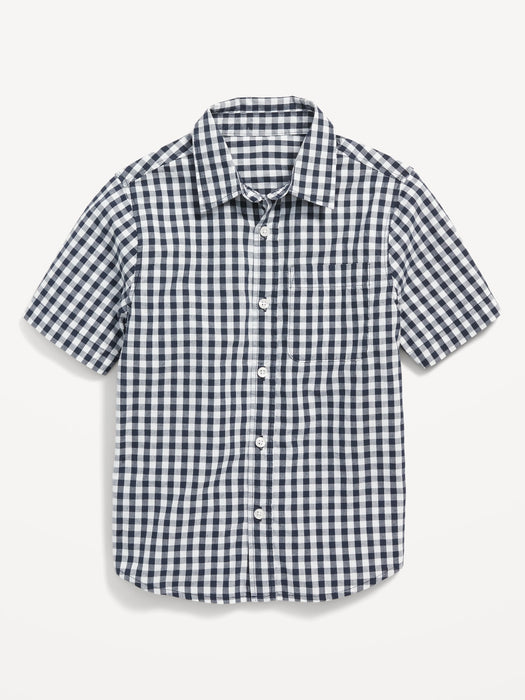 Short-Sleeve Printed Poplin Shirt for Boys