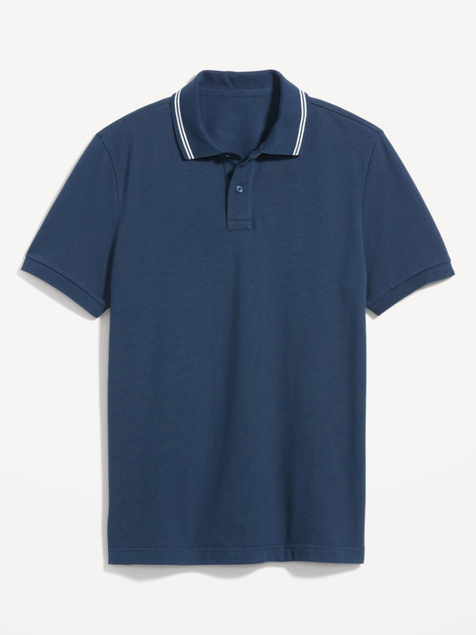 Tipped-Collar Classic Fit Pique Polo for Men