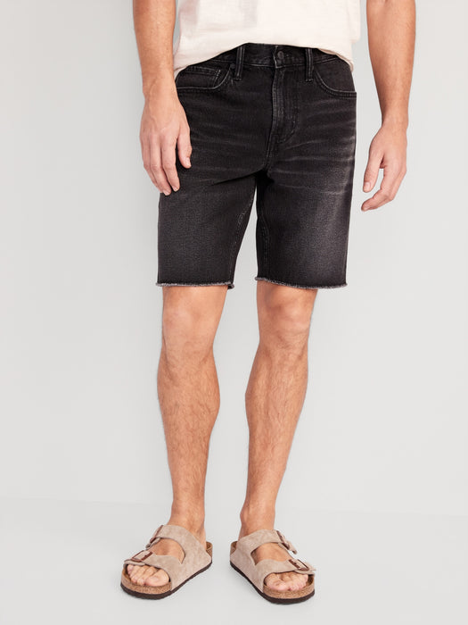 Slim Built-In Flex Black Cut-Off Jean Shorts for Men -- 9.5-inch inseam