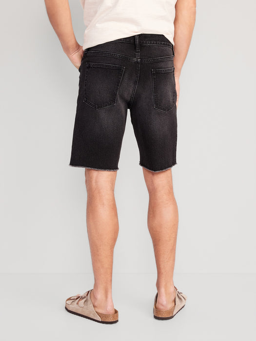 Slim Built-In Flex Black Cut-Off Jean Shorts for Men -- 9.5-inch inseam