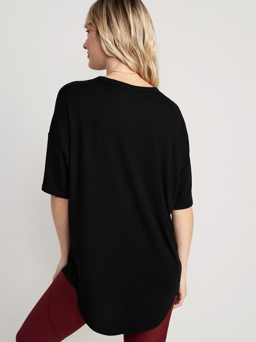 UltraLite Rib-Knit Tunic T-Shirt for Women