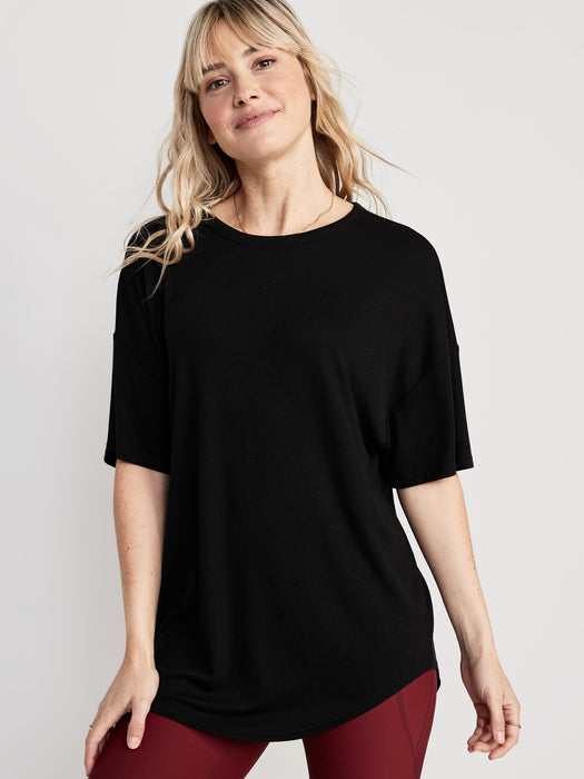 UltraLite Rib-Knit Tunic T-Shirt for Women
