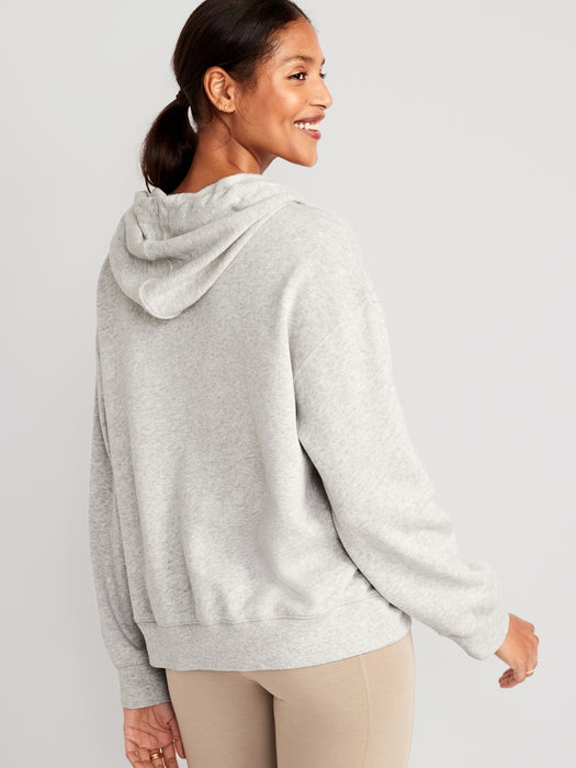 Slouchy Logo Graphic Full-Zip Hoodie for Women
