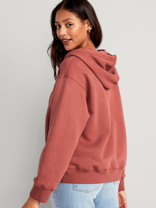 Slouchy Logo Graphic Full-Zip Hoodie for Women