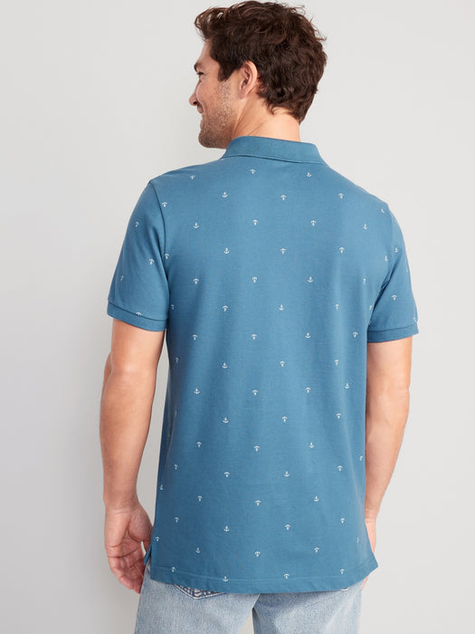 Printed Classic Fit Pique Polo for Men