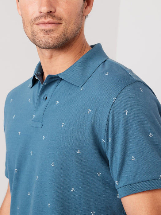 Printed Classic Fit Pique Polo for Men