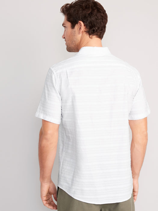Regular-Fit Everyday Short-Sleeve Dobby Shirt for Men
