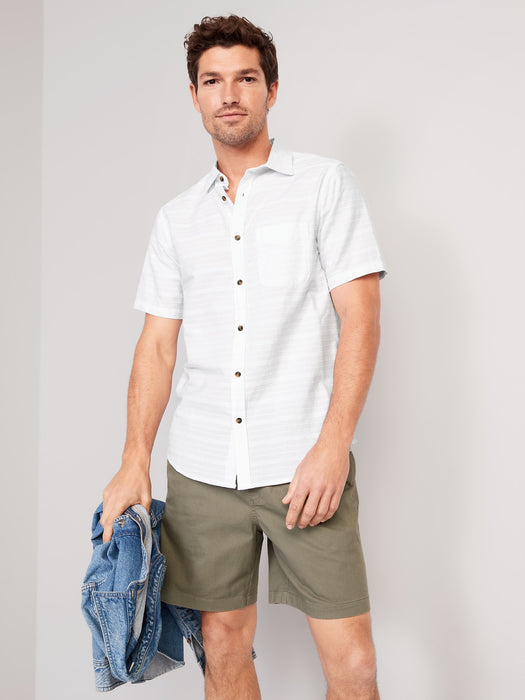 Regular-Fit Everyday Short-Sleeve Dobby Shirt for Men