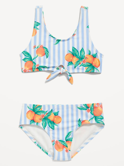 Tie-Front Bikini Swim Set for Girls