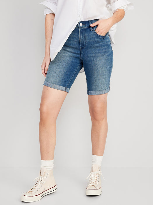 Mid-Rise Wow Jean Shorts for Women -- 9-inch inseam