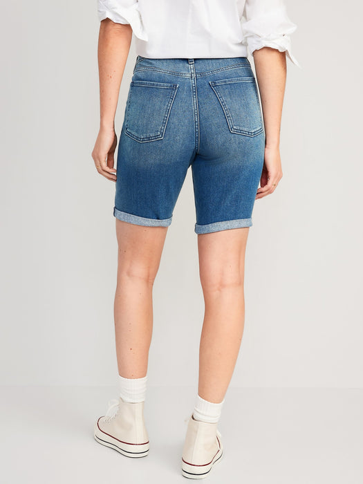 Mid-Rise Wow Jean Shorts for Women -- 9-inch inseam