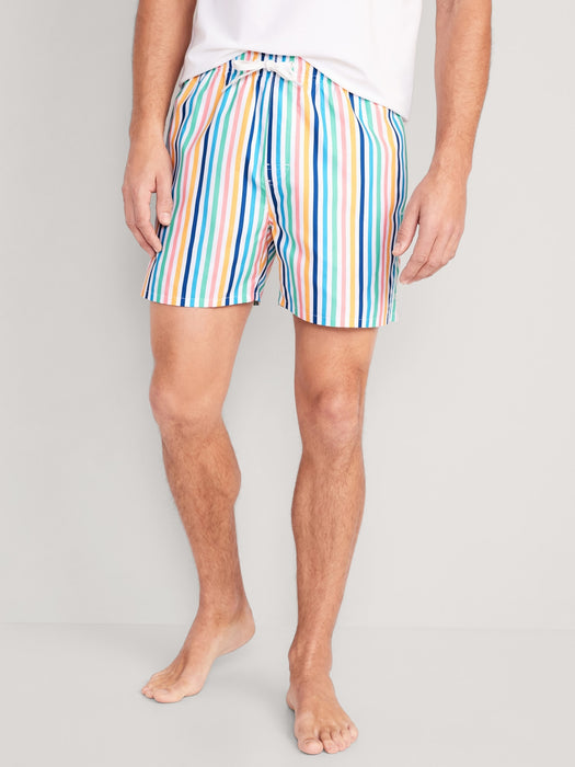 Printed Swim Trunks for Men -- 5-inch inseam