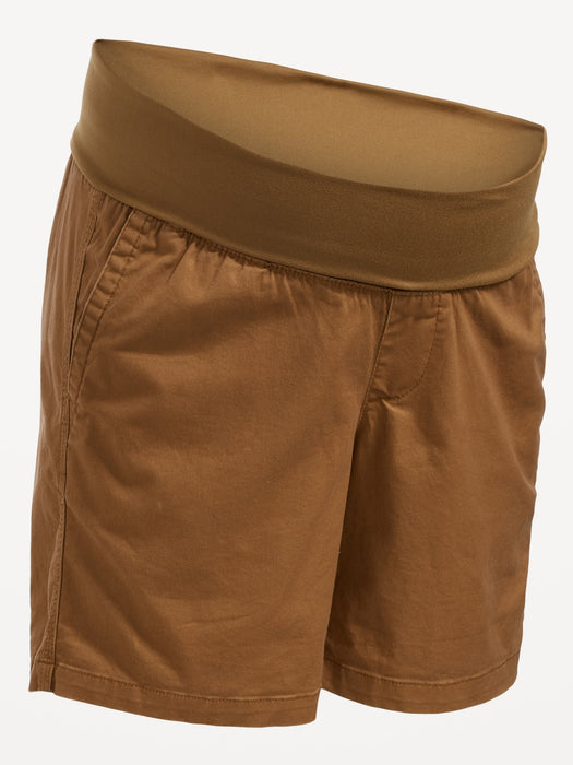 Maternity Rollover-Waist OGC Chino Shorts -- 5-inch inseam