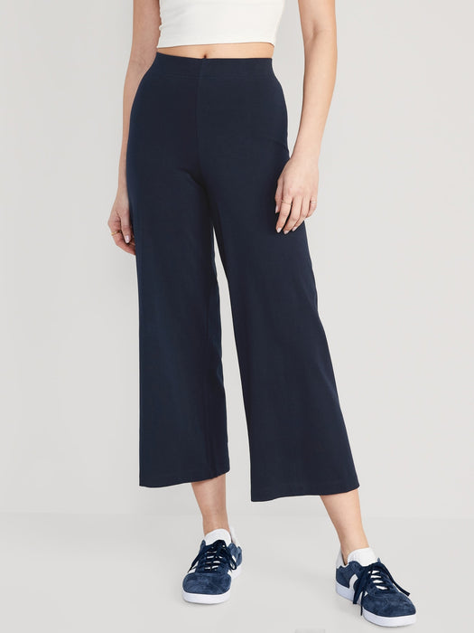 High-Waisted Cropped Wide-Leg Leggings for Women