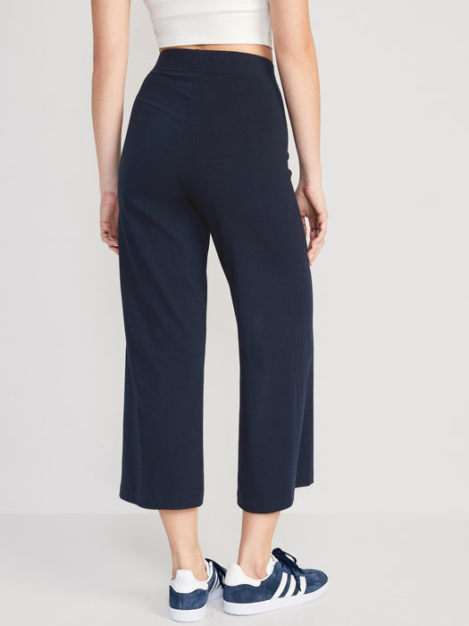 High-Waisted Cropped Wide-Leg Leggings for Women