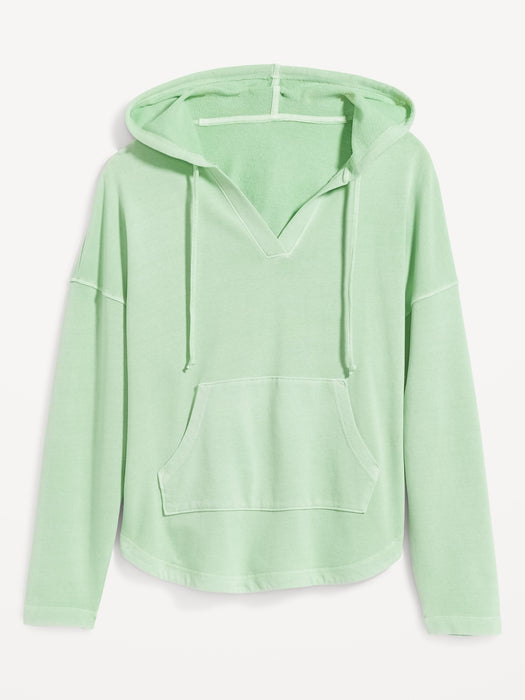 Slouchy French-Terry Tunic Hoodie for Women