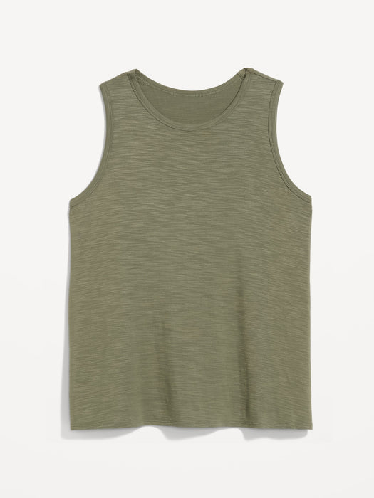 Sleeveless Luxe Slub-Knit T-Shirt