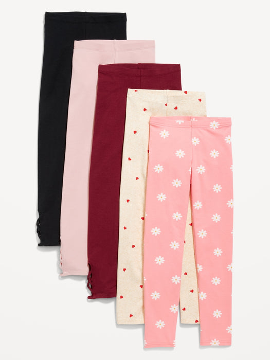 Built-In Tough Full-Length Leggings 5-Pack for Girls