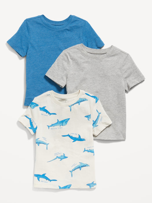 Unisex 3-Pack Short-Sleeve T-Shirt for Toddler