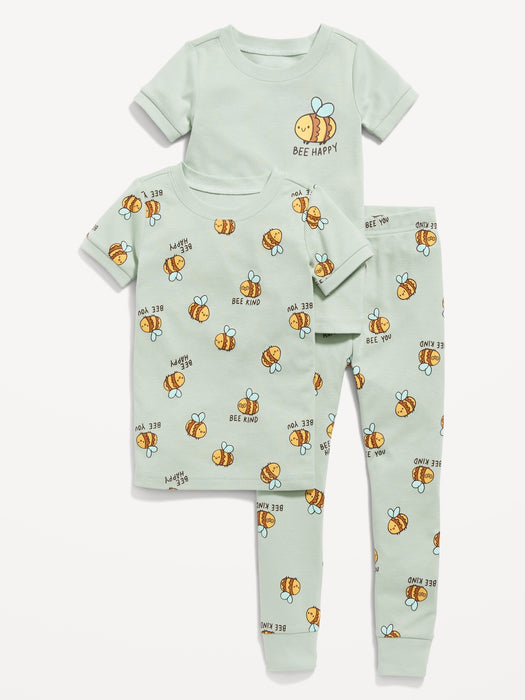 Unisex Snug-Fit 3-Piece Pajama Set for Toddler & Baby